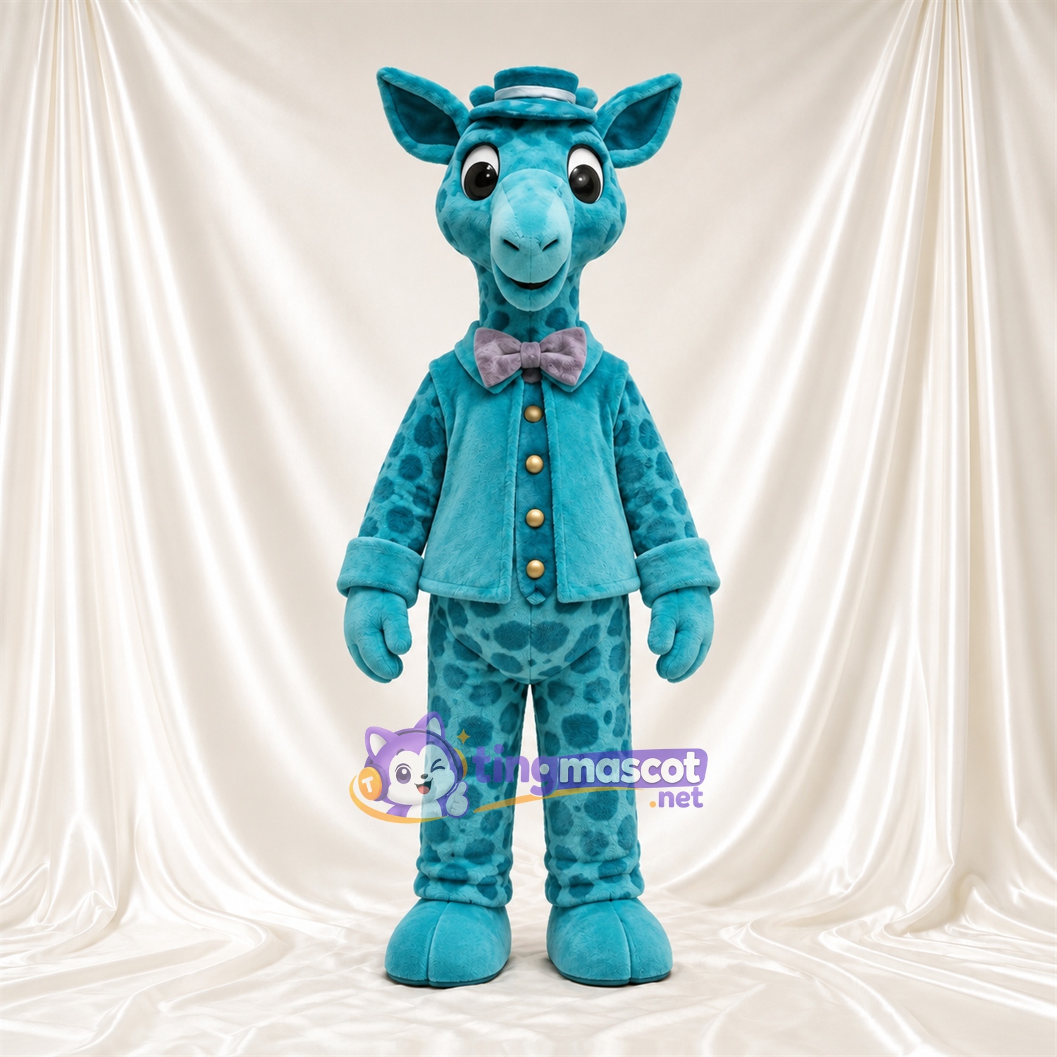 Costume de mascotte Girafe – bleu canard – Veste (bleu canard); Chapeau Costume de mascotte Girafe – bleu canard – Veste (bleu canard); Chapeau