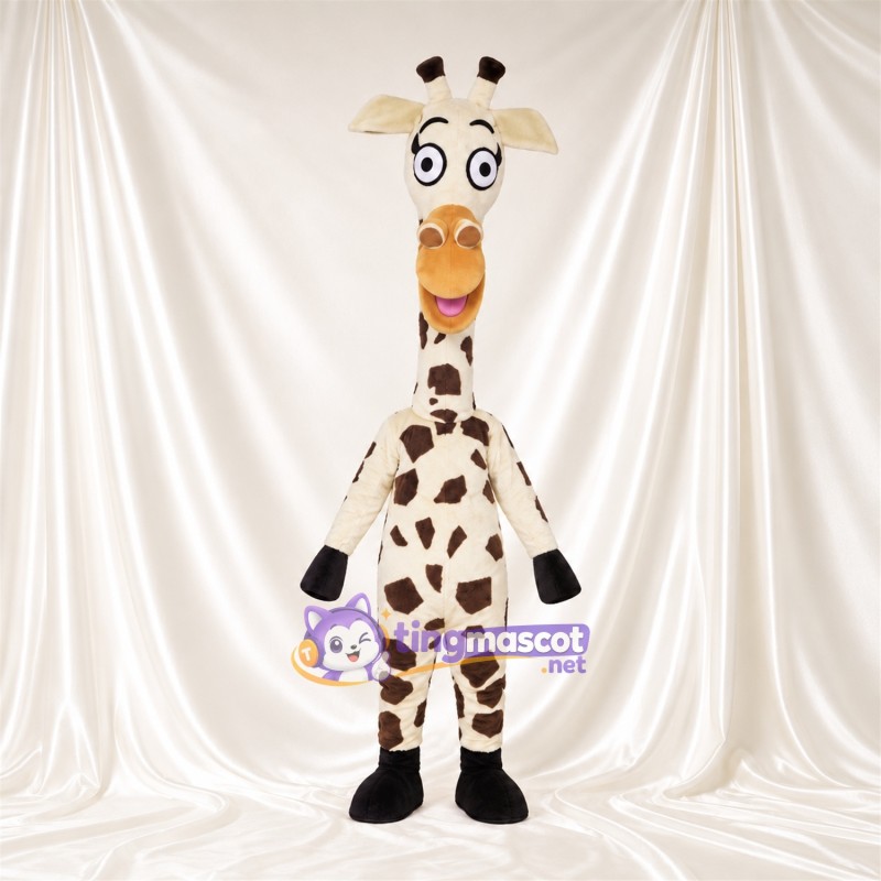Black and White Giraffe Mascot Costume - Long Neck and Small Patch Pattern Black and White Giraffe Mascot Costume - Long Neck and Small Patch Pattern
