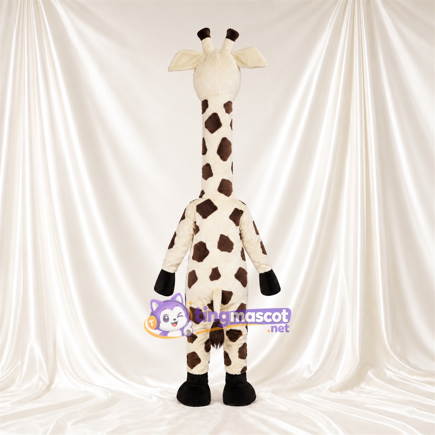 Black and White Giraffe Mascot Costume - Long Neck and Small Patch Pattern Black and White Giraffe Mascot Costume - Long Neck and Small Patch Pattern