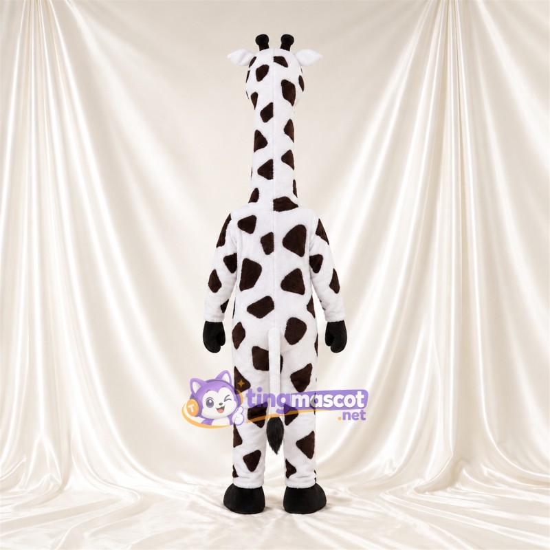 Black and White Giraffe Mascot Costume - Pink Tongue and Large Patch Pattern Black and White Giraffe Mascot Costume - Pink Tongue and Large Patch Pattern