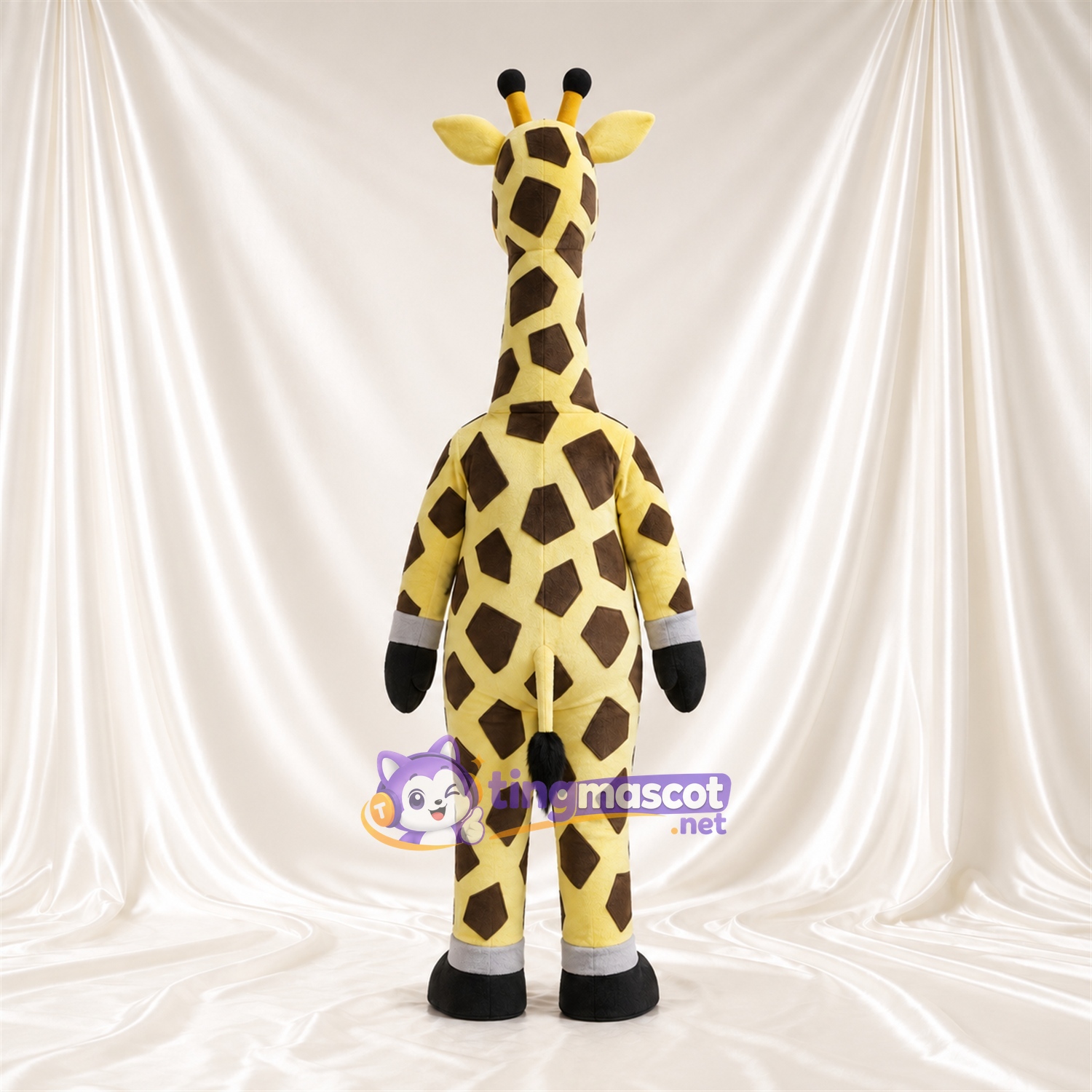 Maskottchenkostüm Giraffe – gelb / braun – Großes Fleckenmuster; Langer Hals Maskottchenkostüm Giraffe – gelb / braun – Großes Fleckenmuster; Langer Hals