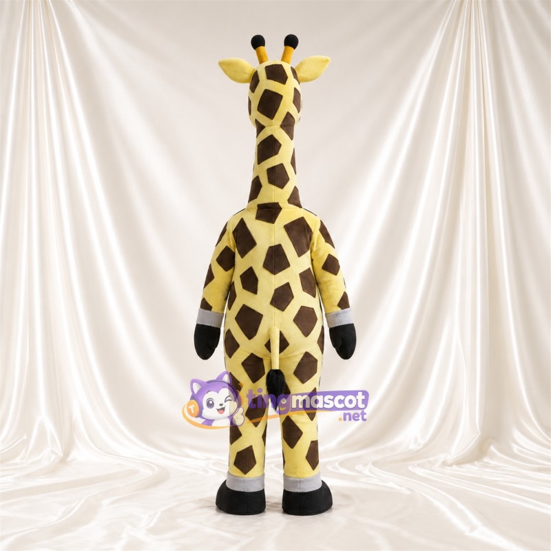 Maskottchenkostüm Giraffe – gelb / braun – Großes Fleckenmuster; Langer Hals Maskottchenkostüm Giraffe – gelb / braun – Großes Fleckenmuster; Langer Hals