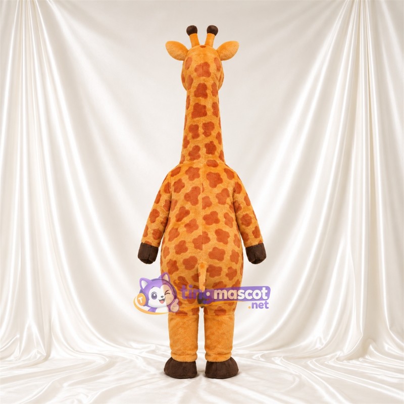 Maskottchenkostüm Giraffe – gelb / braun – Bauch (creme); Kleines Fleckenmuster Maskottchenkostüm Giraffe – gelb / braun – Bauch (creme); Kleines Fleckenmuster
