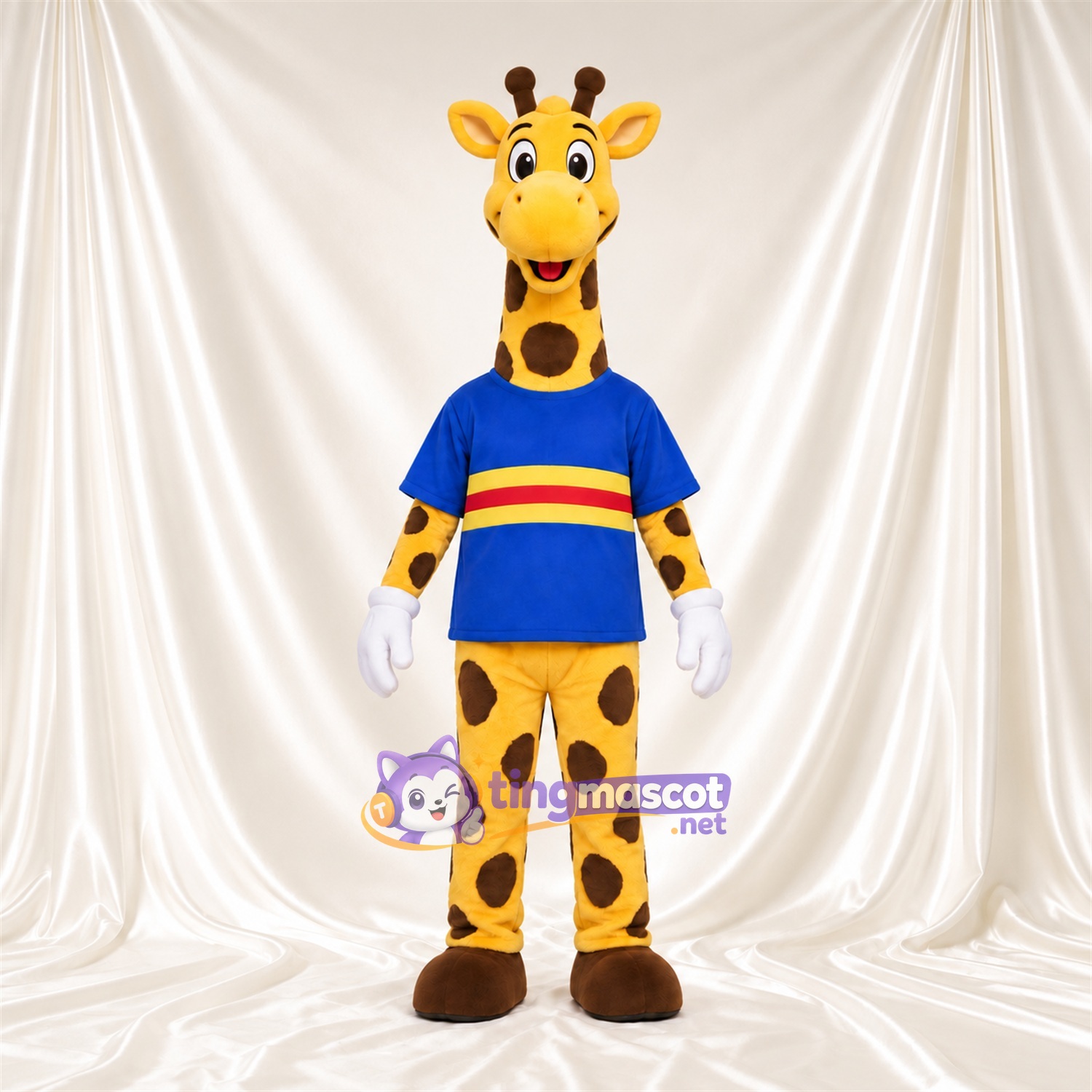 Costume de mascotte Girafe – jaune / marron – Chemise Costume de mascotte Girafe – jaune / marron – Chemise