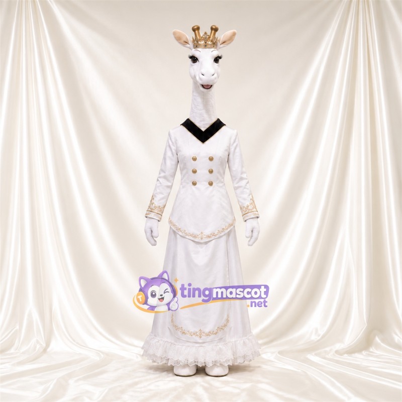 Costume de mascotte Girafe – blanc – Couronne; Tenue Costume de mascotte Girafe – blanc – Couronne; Tenue