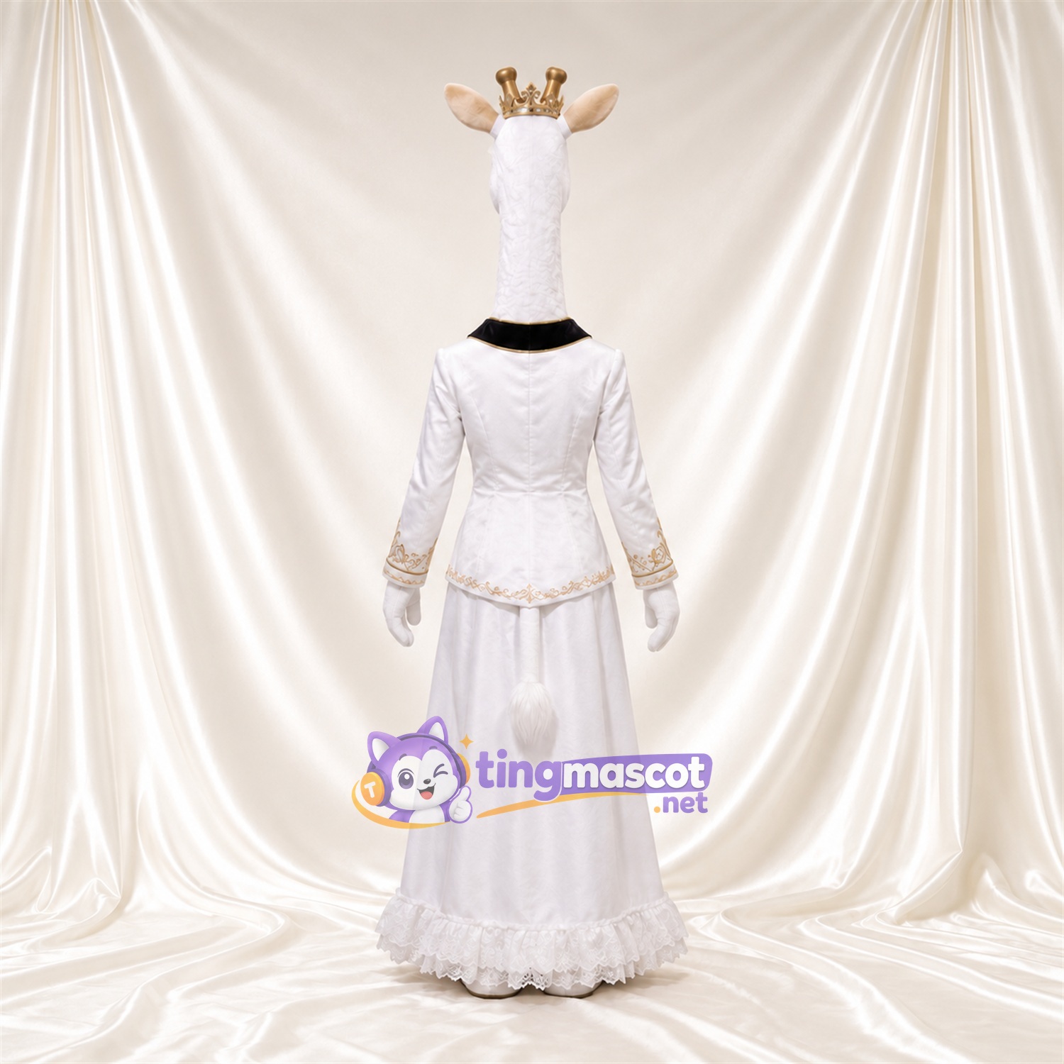 Costume de mascotte Girafe – blanc – Couronne; Tenue Costume de mascotte Girafe – blanc – Couronne; Tenue