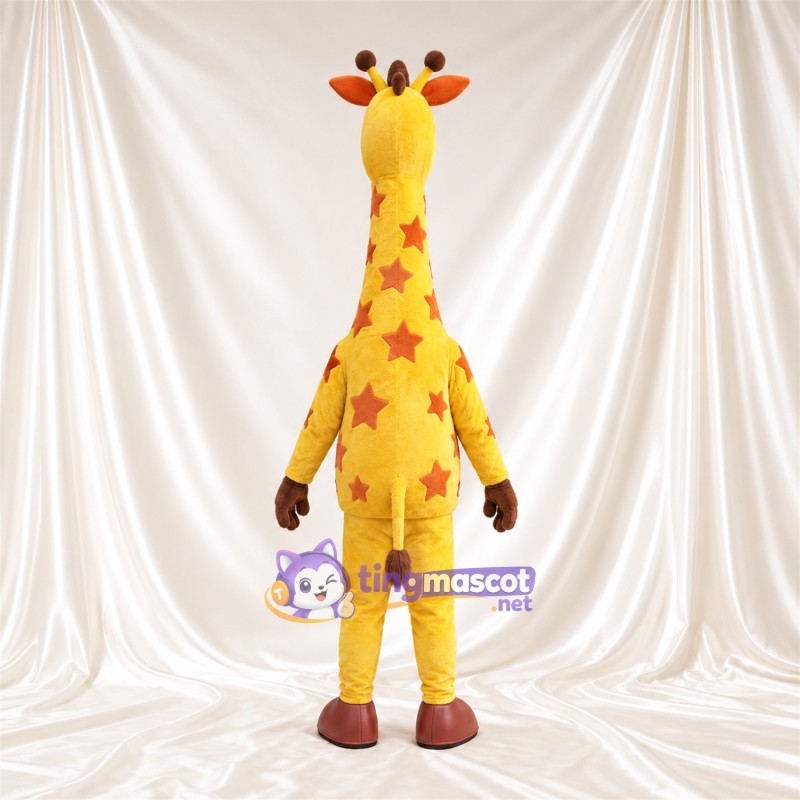 Maskottchenkostüm Giraffe – gelb / braun – Sternenmuster Maskottchenkostüm Giraffe – gelb / braun – Sternenmuster