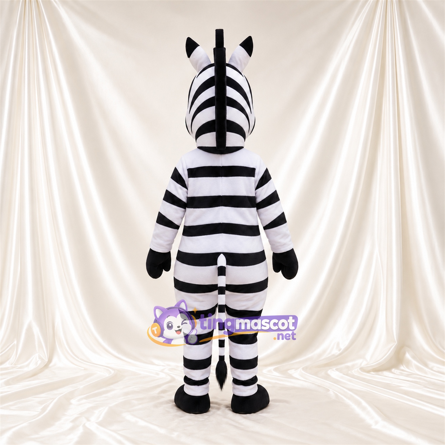 Maskottchenkostüm Zebra – schwarz / weiß – Breite Streifen; Bauch Maskottchenkostüm Zebra – schwarz / weiß – Breite Streifen; Bauch