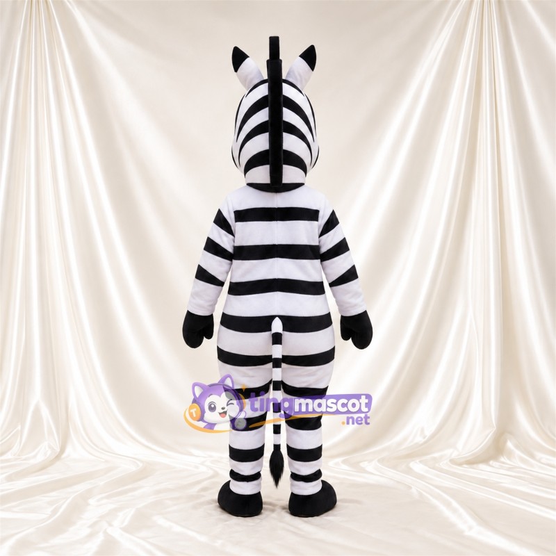 Maskottchenkostüm Zebra – schwarz / weiß – Breite Streifen; Bauch Maskottchenkostüm Zebra – schwarz / weiß – Breite Streifen; Bauch