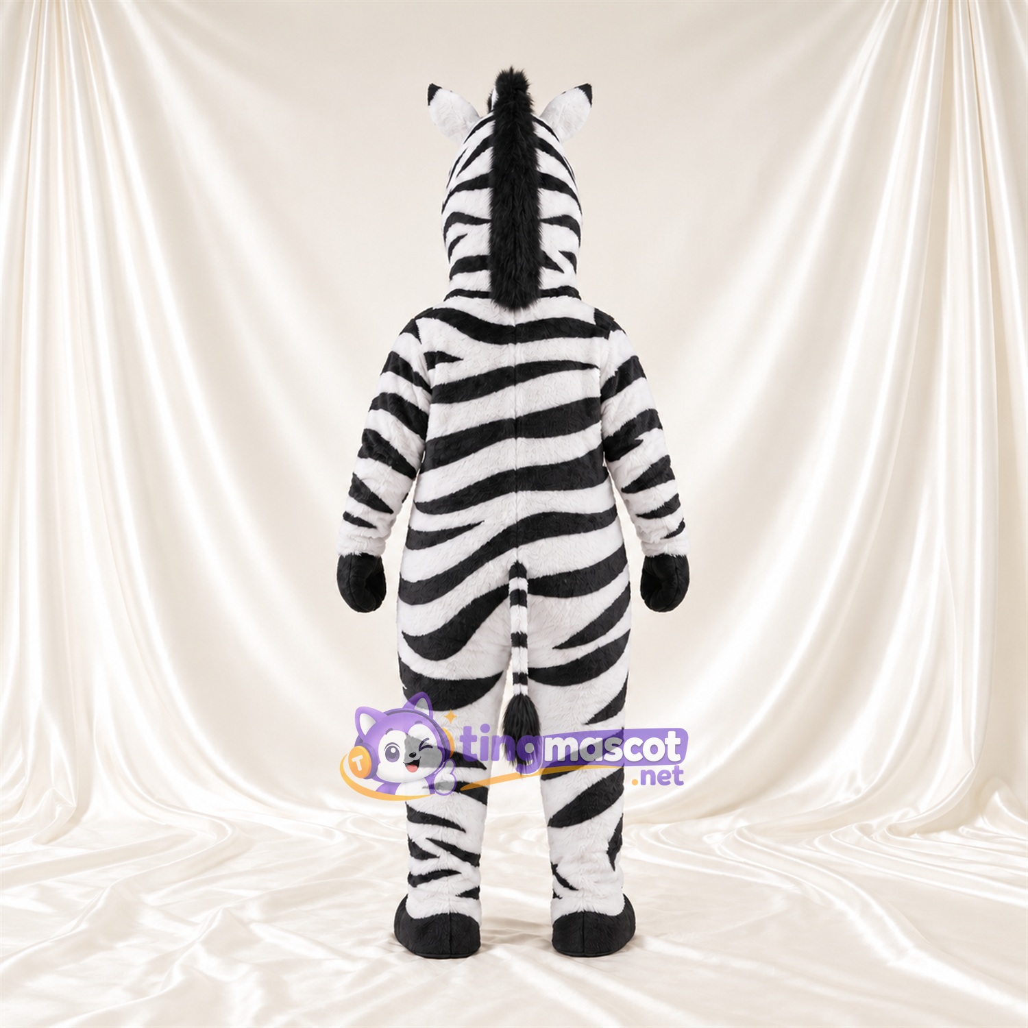 Black and White Zebra Mascot Costume - Broad Stripes and Black Muzzle Black and White Zebra Mascot Costume - Broad Stripes and Black Muzzle