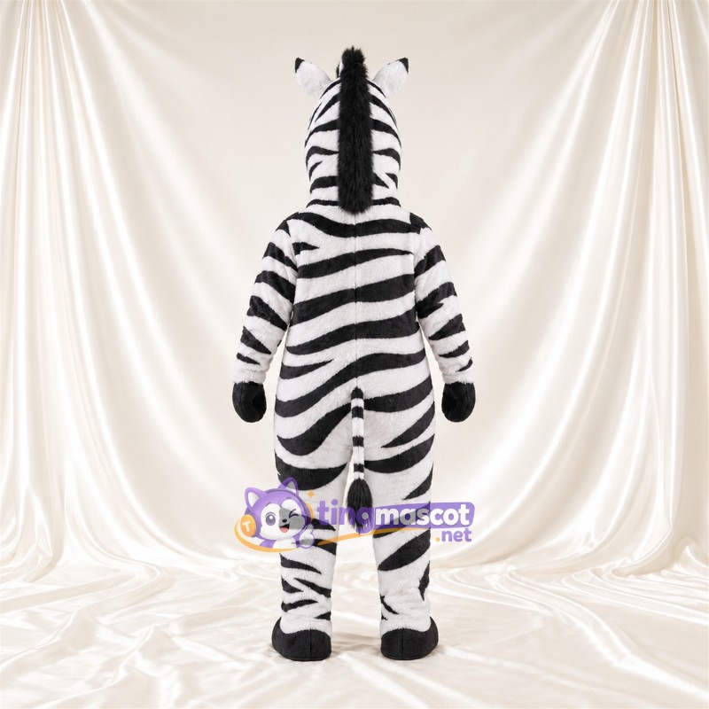 Black and White Zebra Mascot Costume - Broad Stripes and Black Muzzle Black and White Zebra Mascot Costume - Broad Stripes and Black Muzzle