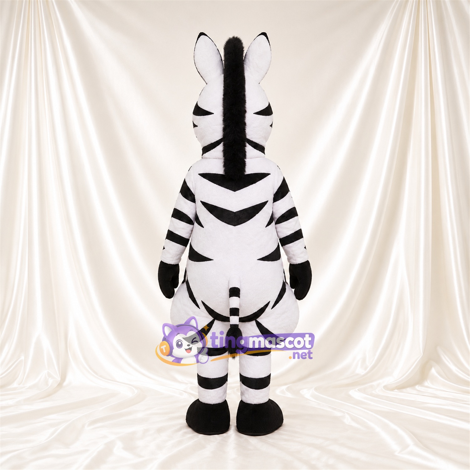 Black and White Zebra Mascot Costume - Blue Eyes and Pink Inner Ears Black and White Zebra Mascot Costume - Blue Eyes and Pink Inner Ears
