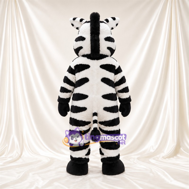 Maskottchenkostüm Zebra – schwarz / weiß – Breite Streifen; Schnauze (schwarz) Maskottchenkostüm Zebra – schwarz / weiß – Breite Streifen; Schnauze (schwarz)