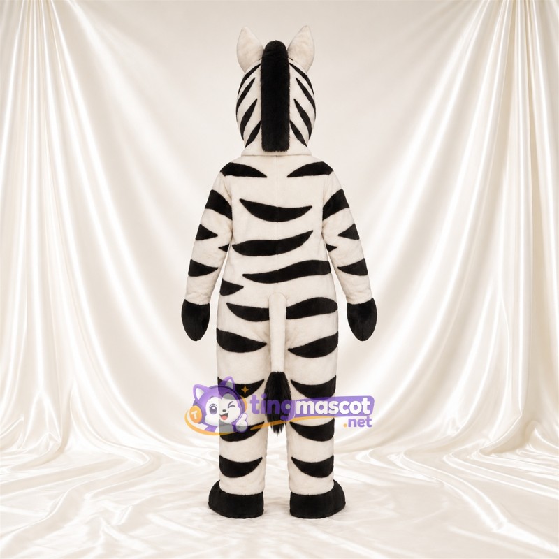 Maskottchenkostüm Zebra – schwarz / weiß – Lange Schnauze; Breite Streifen Maskottchenkostüm Zebra – schwarz / weiß – Lange Schnauze; Breite Streifen