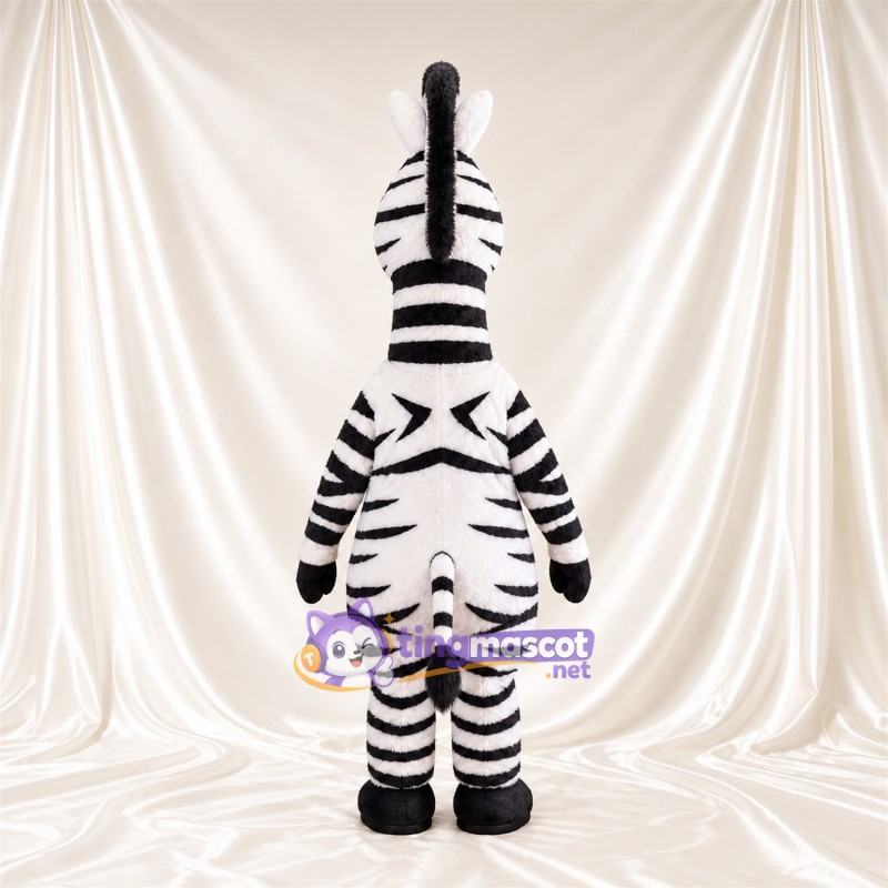 Costume de mascotte Zèbre – noir / blanc – Long cou; Sourire avec dents Costume de mascotte Zèbre – noir / blanc – Long cou; Sourire avec dents