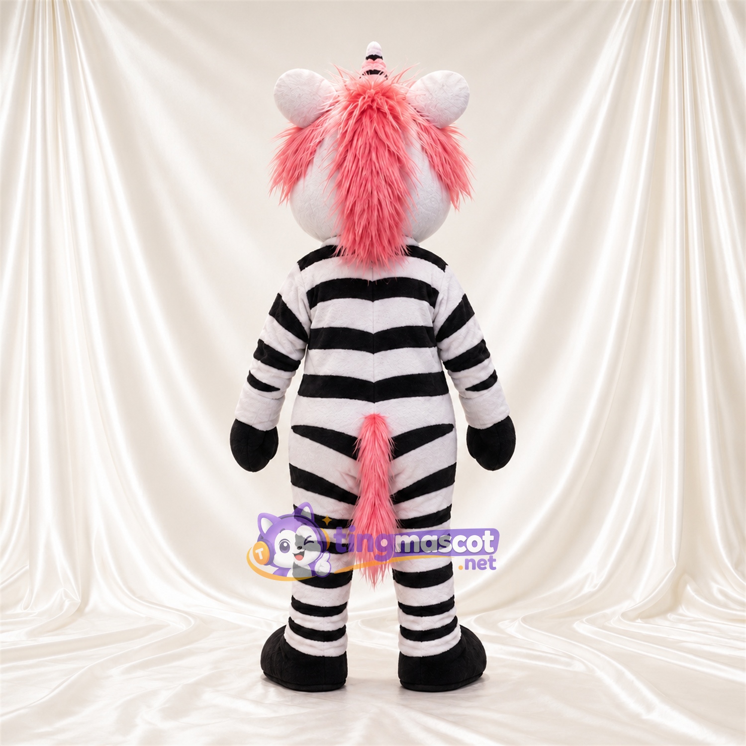 Black and White Zebra Unicorn Mascot Costume - Pink Mane Black and White Zebra Unicorn Mascot Costume - Pink Mane