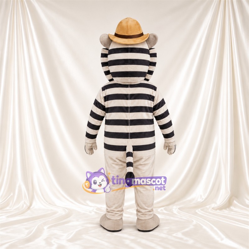 Costume de mascotte Zèbre – noir / blanc – Chapeau (brun clair) Costume de mascotte Zèbre – noir / blanc – Chapeau (brun clair)