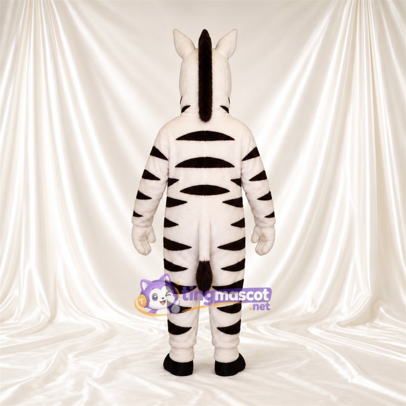 Maskottchenkostüm Zebra – schwarz / weiß – Breite Streifen; Handschuhe (weiß) Maskottchenkostüm Zebra – schwarz / weiß – Breite Streifen; Handschuhe (weiß)
