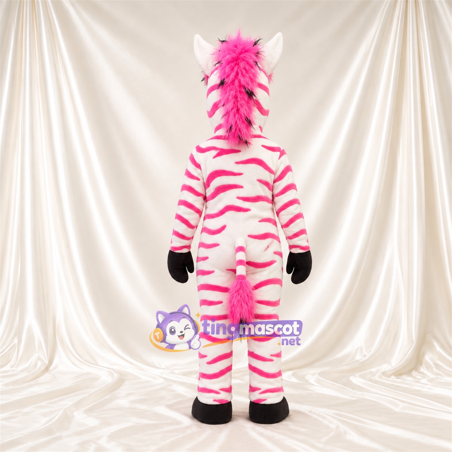Maskottchenkostüm Zebra – rosa / weiß Maskottchenkostüm Zebra – rosa / weiß
