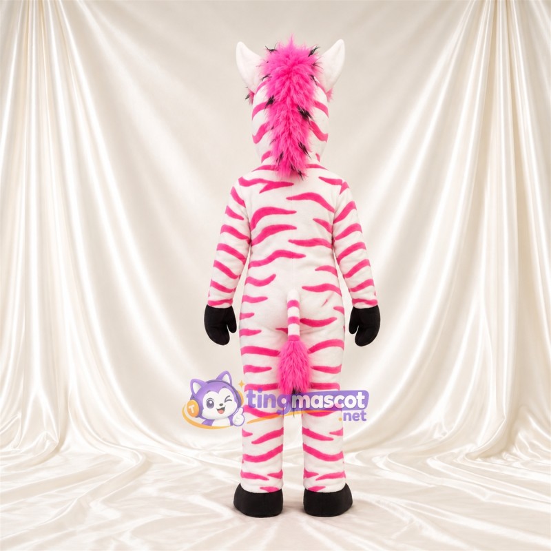 Maskottchenkostüm Zebra – rosa / weiß Maskottchenkostüm Zebra – rosa / weiß