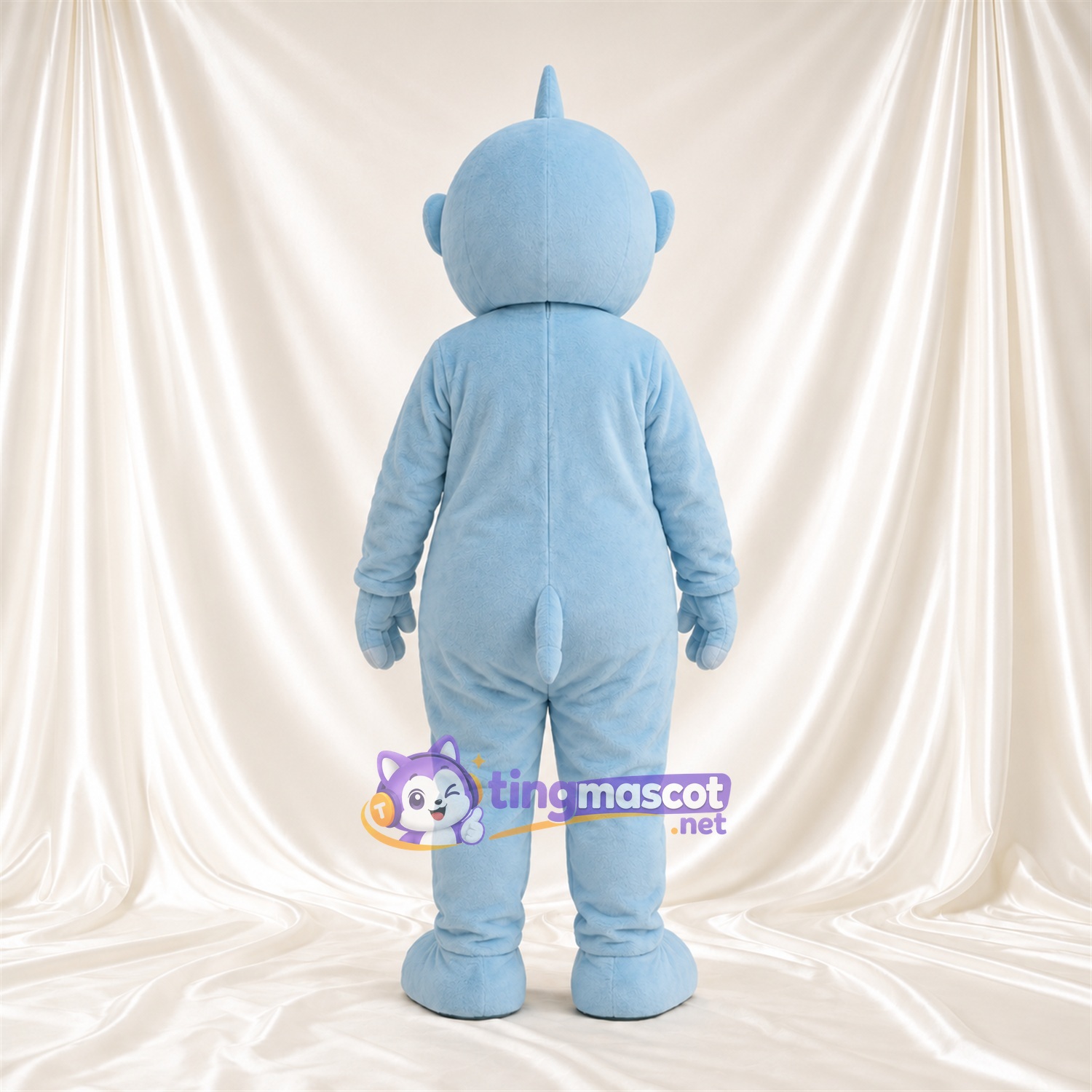Blue Rhinoceros Mascot Costume - White Belly, Round Muzzle and White Nose Horn Blue Rhinoceros Mascot Costume - White Belly, Round Muzzle and White Nose Horn