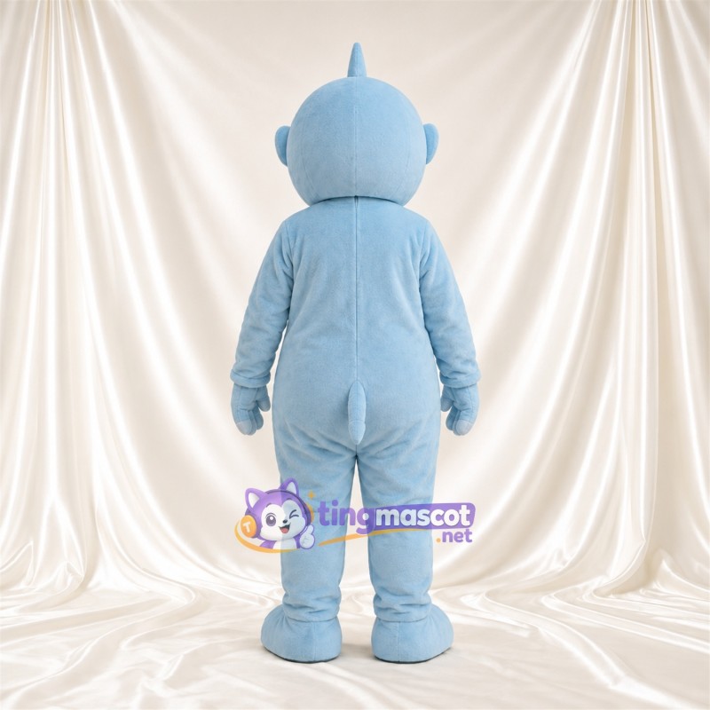 Blue Rhinoceros Mascot Costume - White Belly, Round Muzzle and White Nose Horn Blue Rhinoceros Mascot Costume - White Belly, Round Muzzle and White Nose Horn
