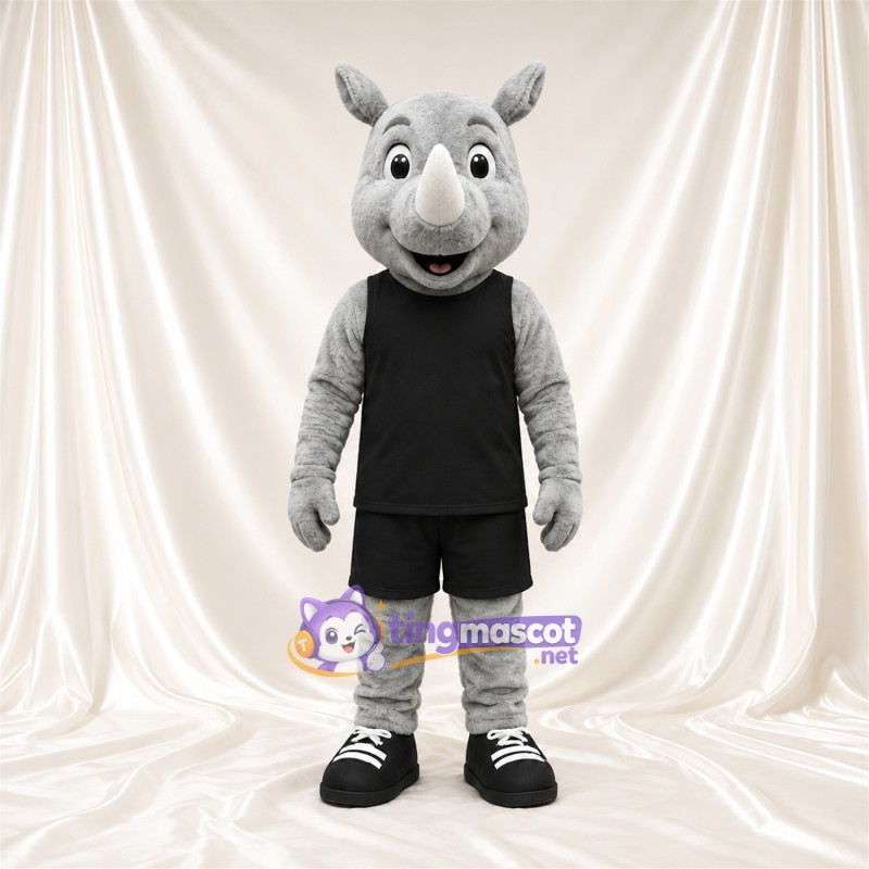 Costume de mascotte Rhinocéros – gris – Chemise (noir); Short