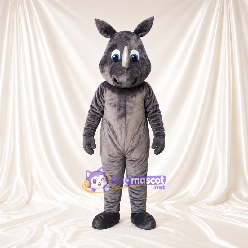 Maskottchenkostüm Nashorn – grau – Spitze Ohren; Augen (blau) Maskottchenkostüm Nashorn – grau – Spitze Ohren; Augen (blau)