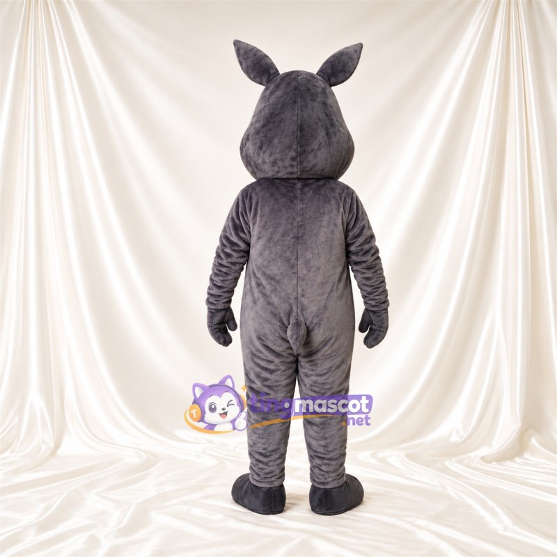 Maskottchenkostüm Nashorn – grau – Spitze Ohren; Augen (blau) Maskottchenkostüm Nashorn – grau – Spitze Ohren; Augen (blau)