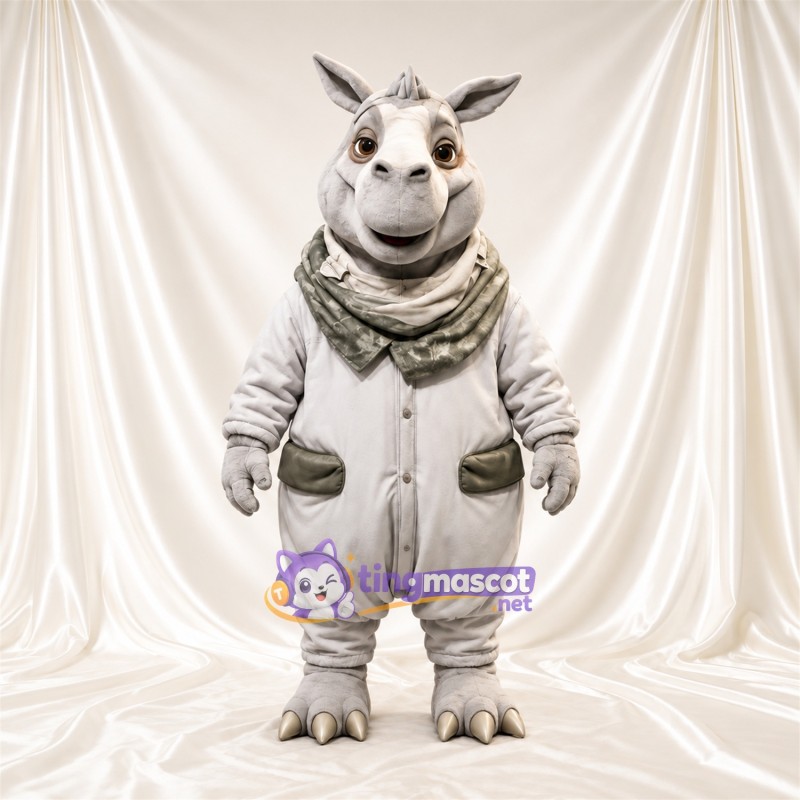 Costume de mascotte Rhinocéros – gris – Écharpe