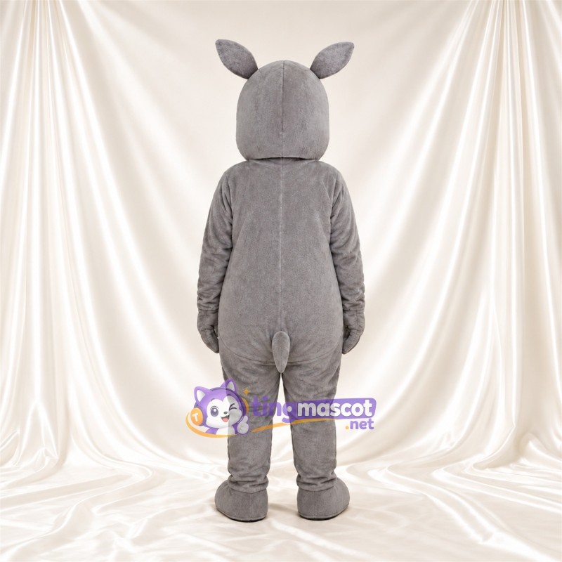 Costume de mascotte Rhinocéros – gris – Corne (bleu) Costume de mascotte Rhinocéros – gris – Corne (bleu)