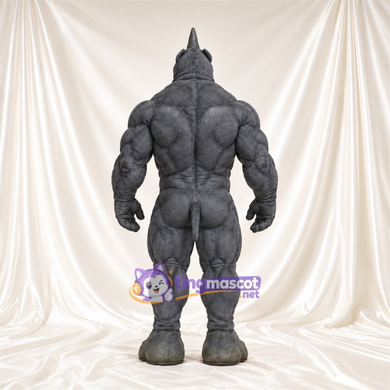 Costume de mascotte Rhinocéros – gris – Corps en armure Costume de mascotte Rhinocéros – gris – Corps en armure