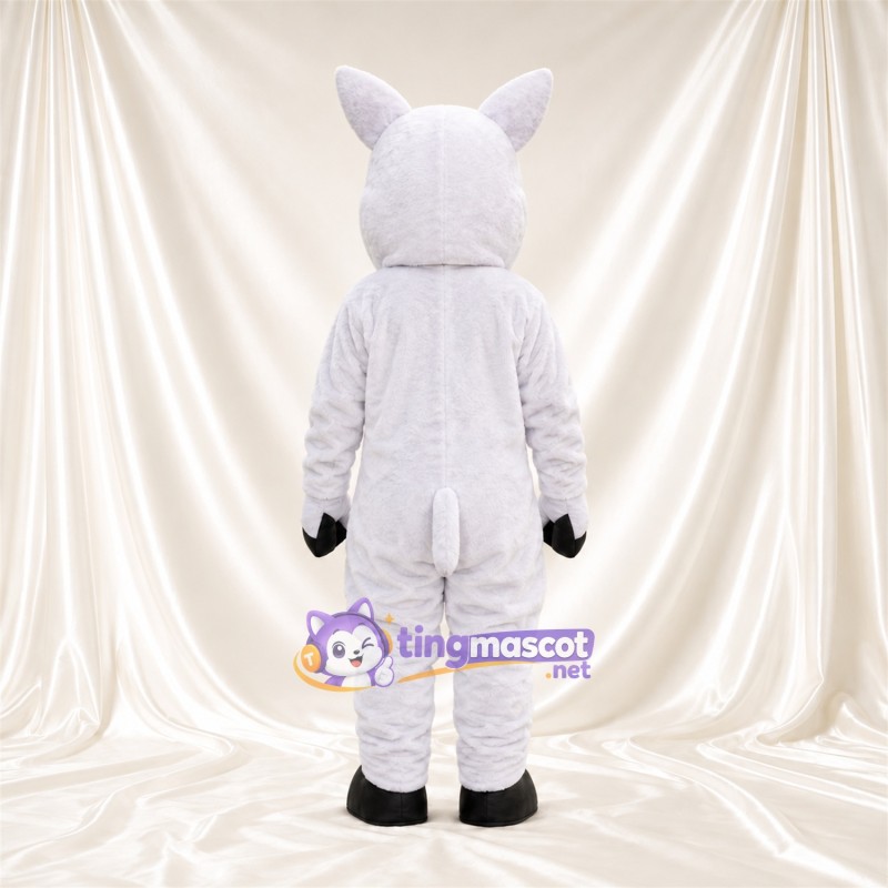 Costume de mascotte Rhinocéros – blanc – Corne (noir); Gants (noir) Costume de mascotte Rhinocéros – blanc – Corne (noir); Gants (noir)