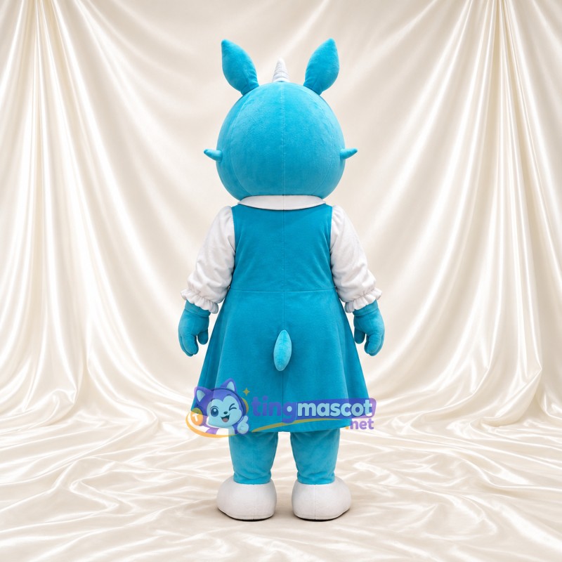 Blue Rhinoceros Mascot Costume - Blue Dress Blue Rhinoceros Mascot Costume - Blue Dress
