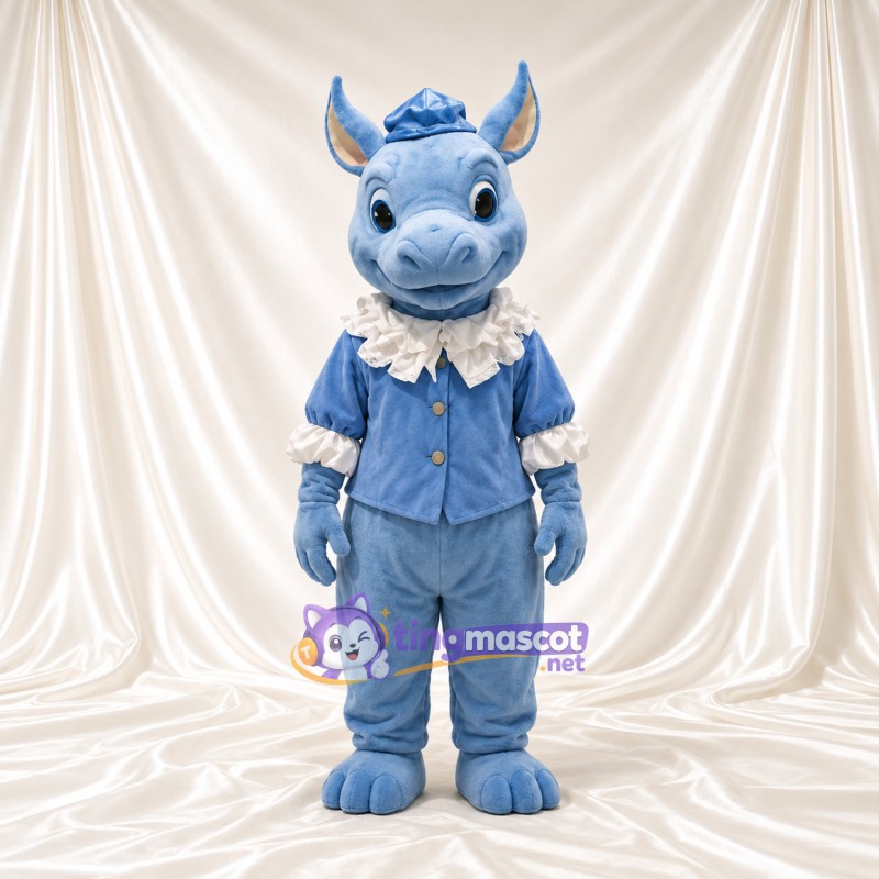 Blue Dragon Mascot Costume - Blue Outfit and Cap Blue Dragon Mascot Costume - Blue Outfit and Cap