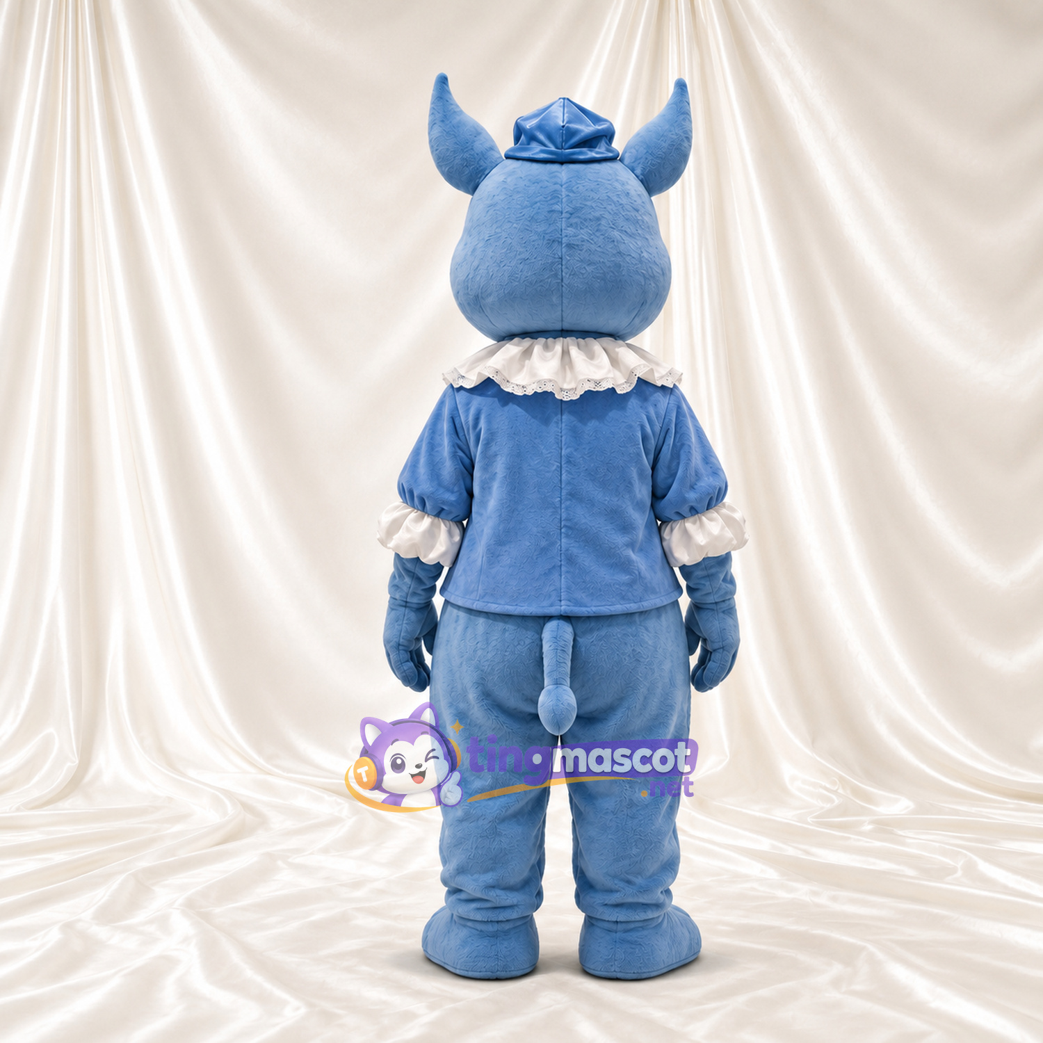 Blue Dragon Mascot Costume - Blue Outfit and Cap Blue Dragon Mascot Costume - Blue Outfit and Cap