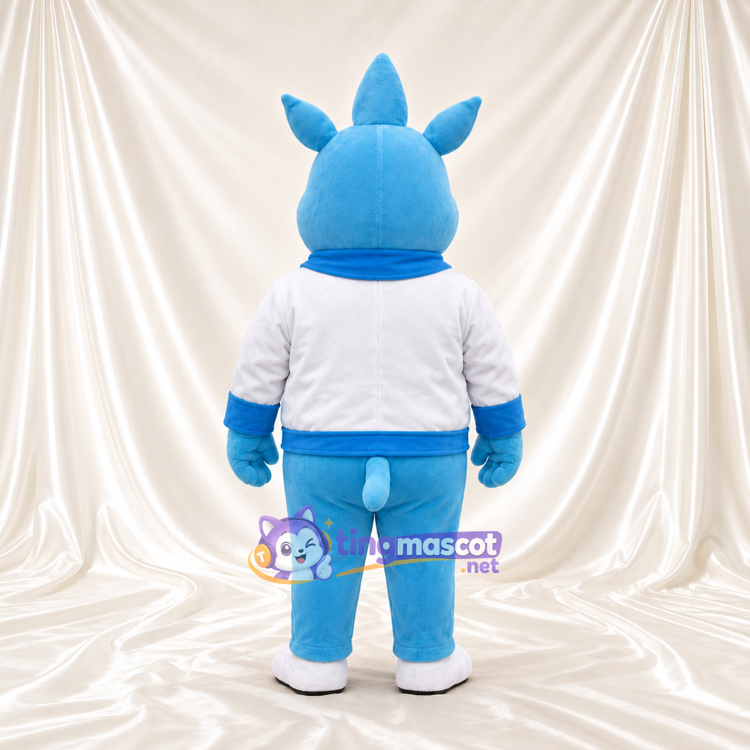 Blue Rhinoceros Mascot Costume - White Shirt Blue Rhinoceros Mascot Costume - White Shirt