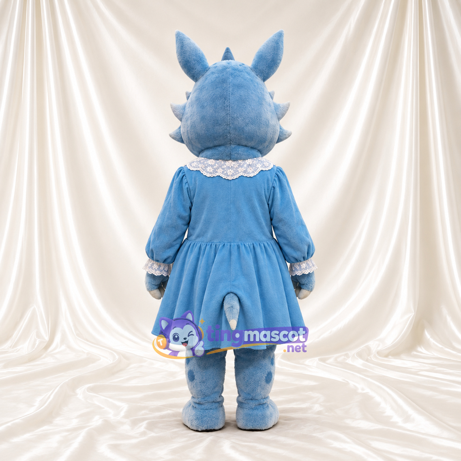 Blue Dragon Mascot Costume - Blue Dress Blue Dragon Mascot Costume - Blue Dress
