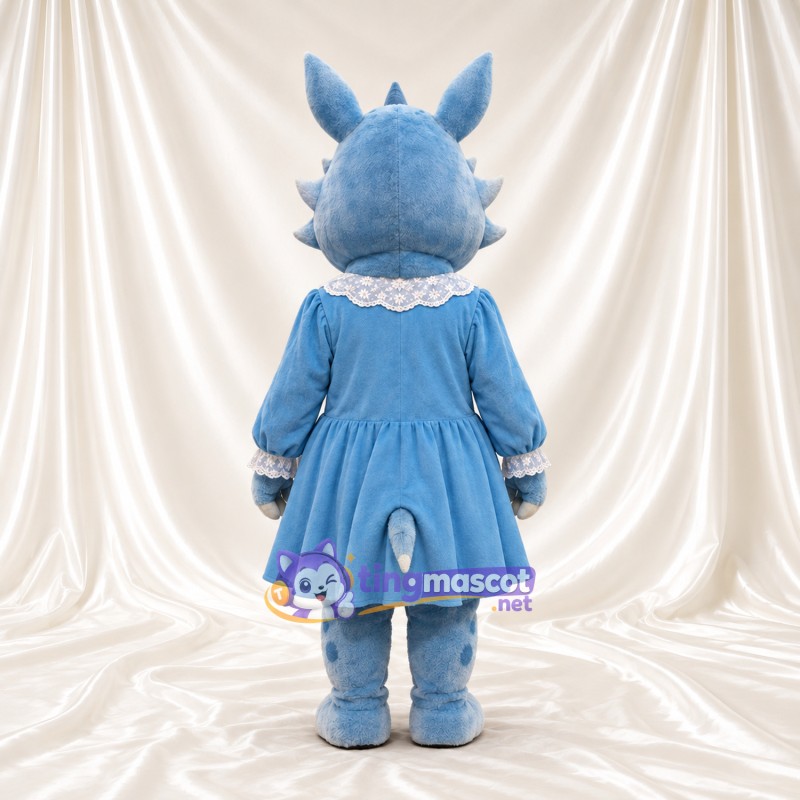 Blue Dragon Mascot Costume - Blue Dress Blue Dragon Mascot Costume - Blue Dress