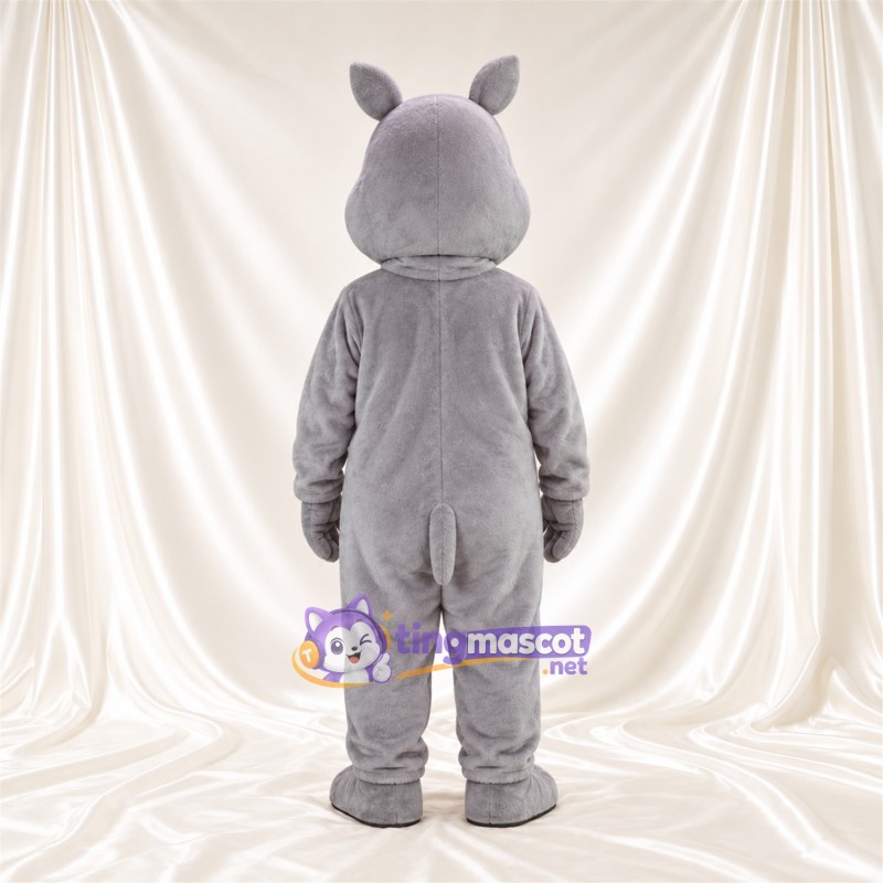 Costume de mascotte Hippopotame – gris – Museau (gris); Yeux (bleu) Costume de mascotte Hippopotame – gris – Museau (gris); Yeux (bleu)