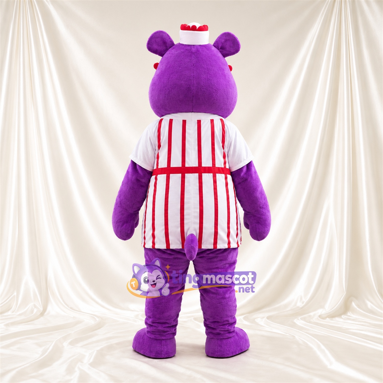 Costume de mascotte Hippopotame – violet – Tablier Costume de mascotte Hippopotame – violet – Tablier