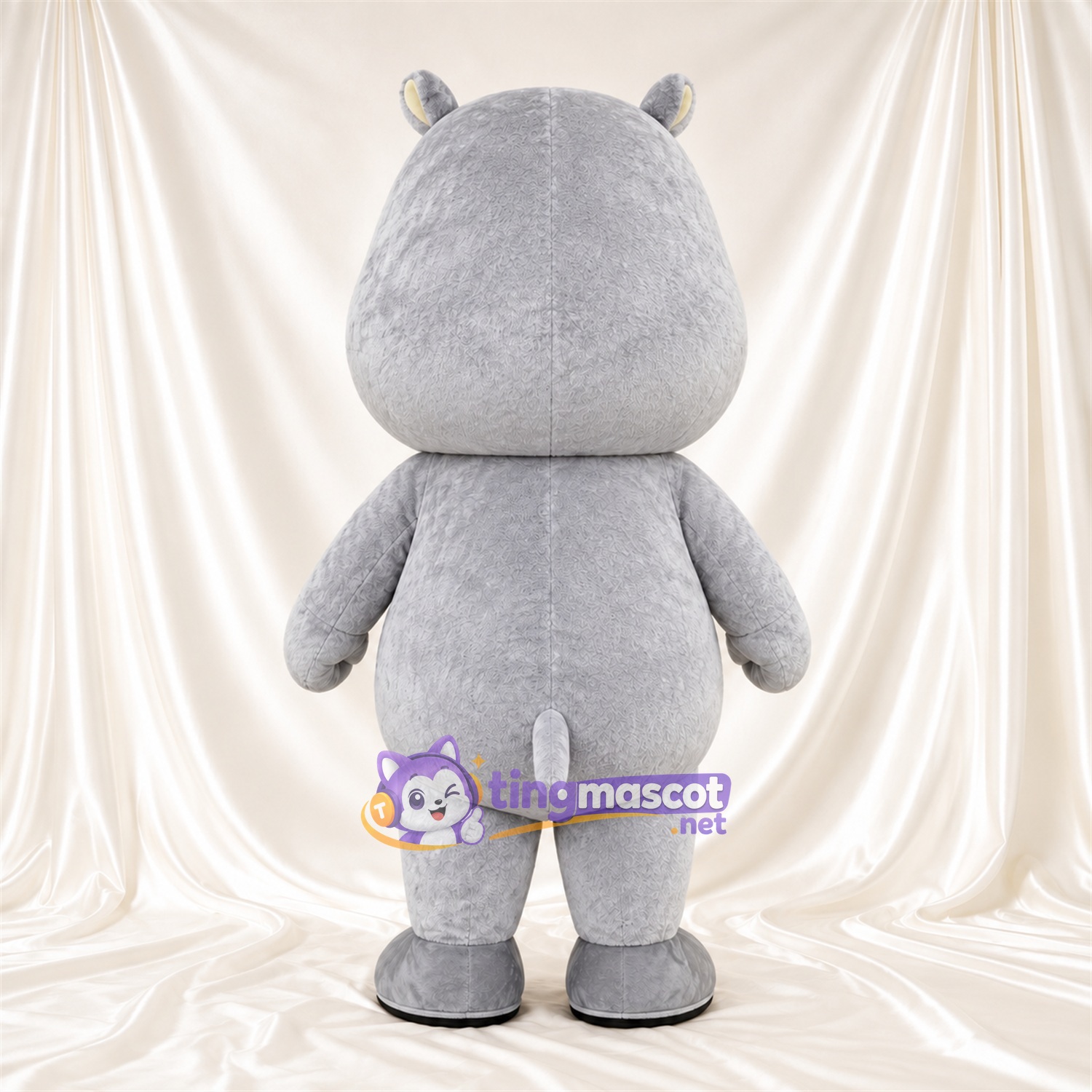 Costume de mascotte Hippopotame – gris – Visage souriant; Tête Costume de mascotte Hippopotame – gris – Visage souriant; Tête