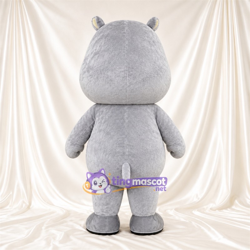 Costume de mascotte Hippopotame – gris – Visage souriant; Tête Costume de mascotte Hippopotame – gris – Visage souriant; Tête