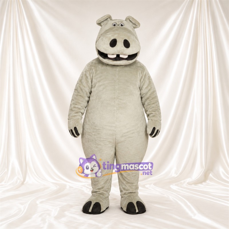 Beige Hippopotamus Mascot Costume Beige Hippopotamus Mascot Costume
