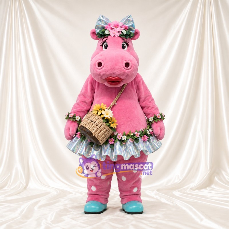 Costume de mascotte Hippopotame – rose – Jupe; Coiffe Costume de mascotte Hippopotame – rose – Jupe; Coiffe
