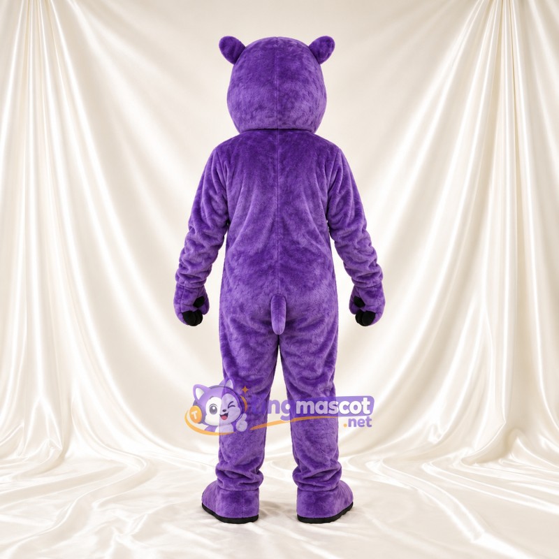 Costume de mascotte Hippopotame – violet – Petites oreilles rondes; Pieds (noir) Costume de mascotte Hippopotame – violet – Petites oreilles rondes; Pieds (noir)