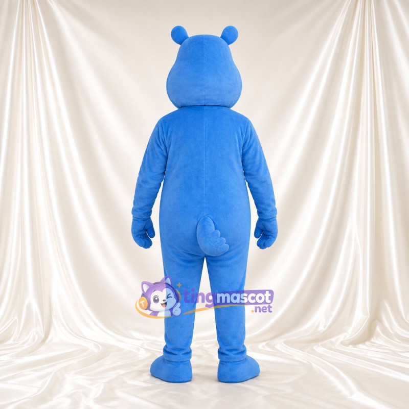 Blue Hippopotamus Mascot Costume - Cream Belly and White Toes Blue Hippopotamus Mascot Costume - Cream Belly and White Toes