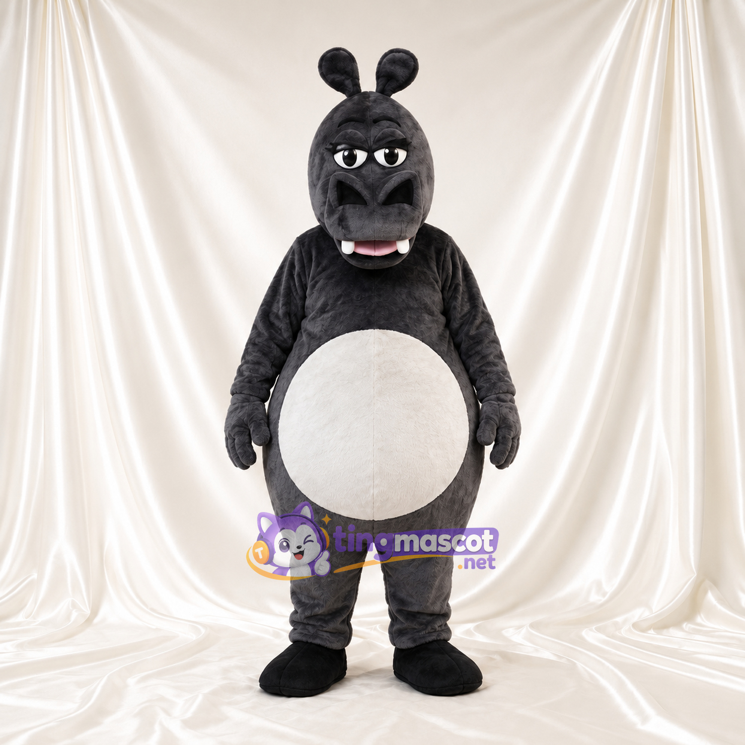 Black Hippopotamus Mascot Costume Black Hippopotamus Mascot Costume