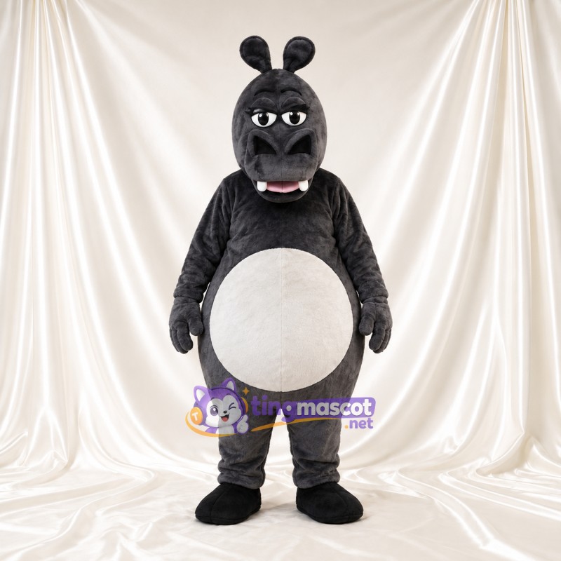 Black Hippopotamus Mascot Costume Black Hippopotamus Mascot Costume