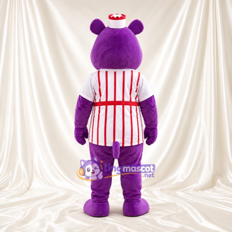 Costume de mascotte Hippopotame – violet – Tablier Costume de mascotte Hippopotame – violet – Tablier